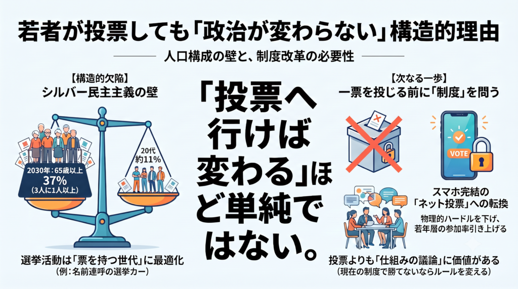 なぜ若者が投票しても、政治は変わりにくいのか