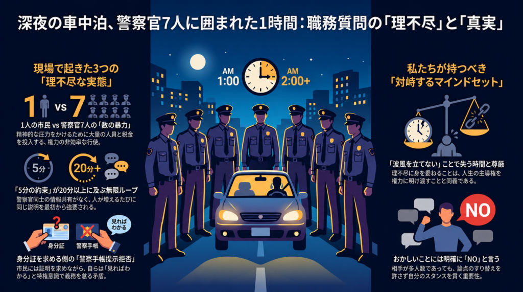 【車中泊職質 | INDEX】理不尽な警察官7人との1時間にわたる攻防